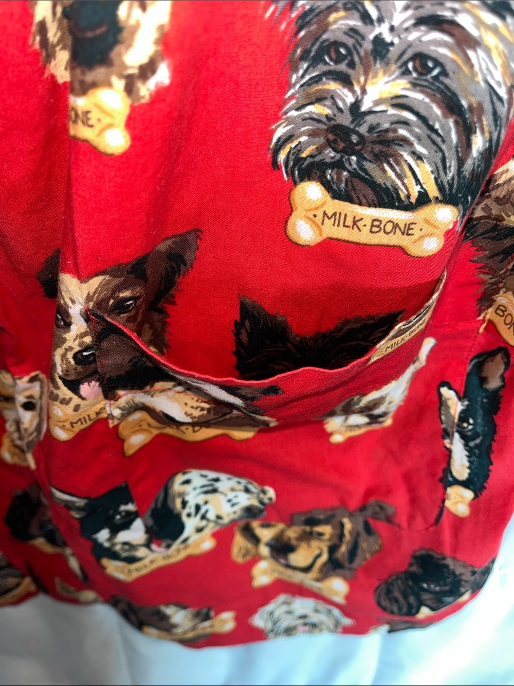 Nick & Nora x Milk-Bone Dog Face Print Red Cotton Robe Women’s Small - Picture 8 of 9
